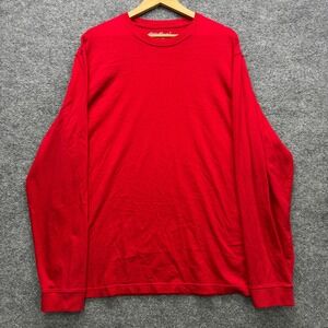 Eddie Bauer T-Shirt Mens Tall XL Red Long Sleeve Cotton Casual Tee Athletic